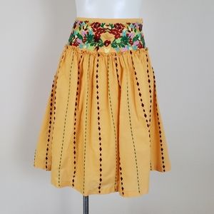 🌹 Anthropologie Odille Mariachi Embroidered Skirt
